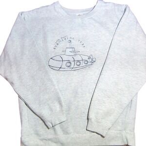 vtg‎ Delta Fleece Submarine Test Graphic Sweatshirt  L Light Grey Pullover retro